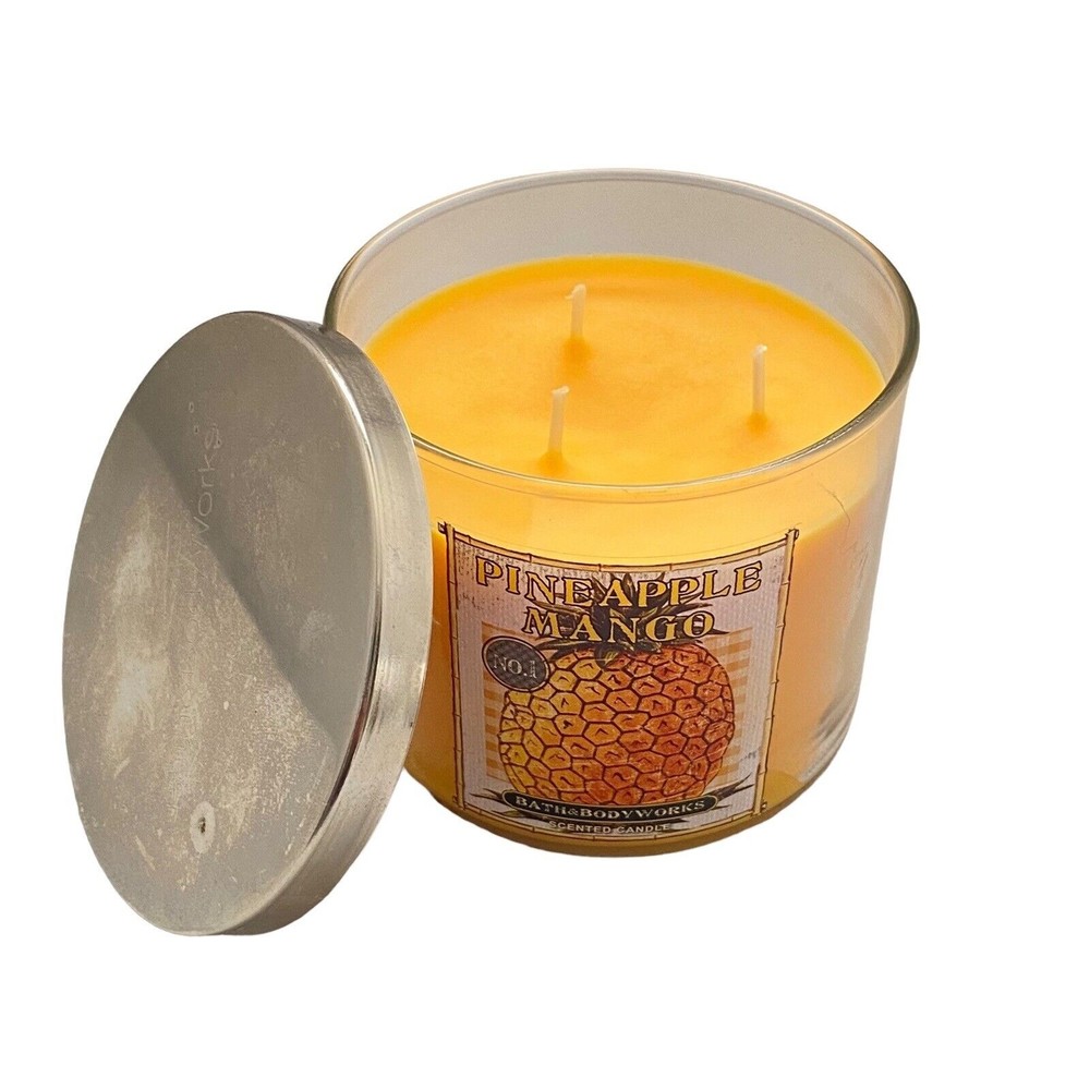 Bath & Body Works White Barn Pineapple Mango Candle 3-Wick 14.5 oz Large